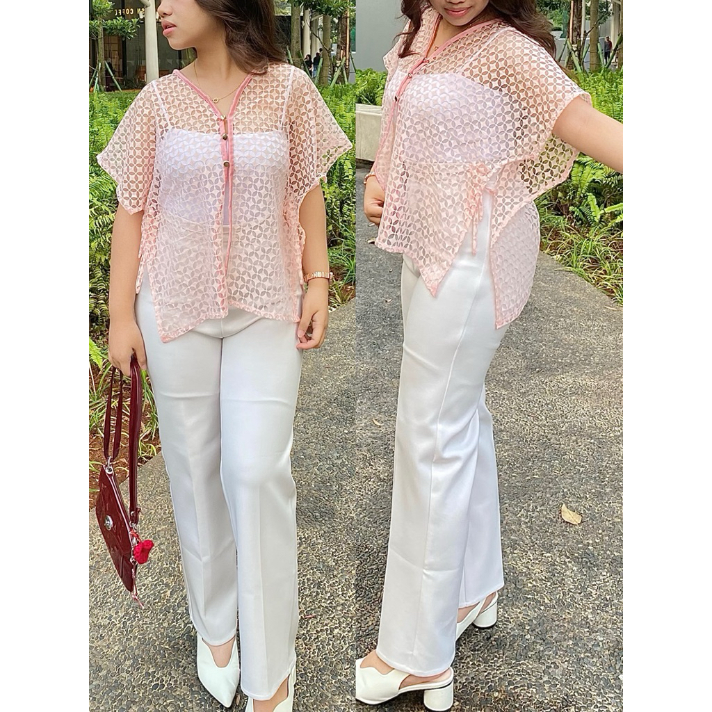 Outer Brokat Pink | Atasan Wanita kondangan | Baju kondangan | Baju wisuda