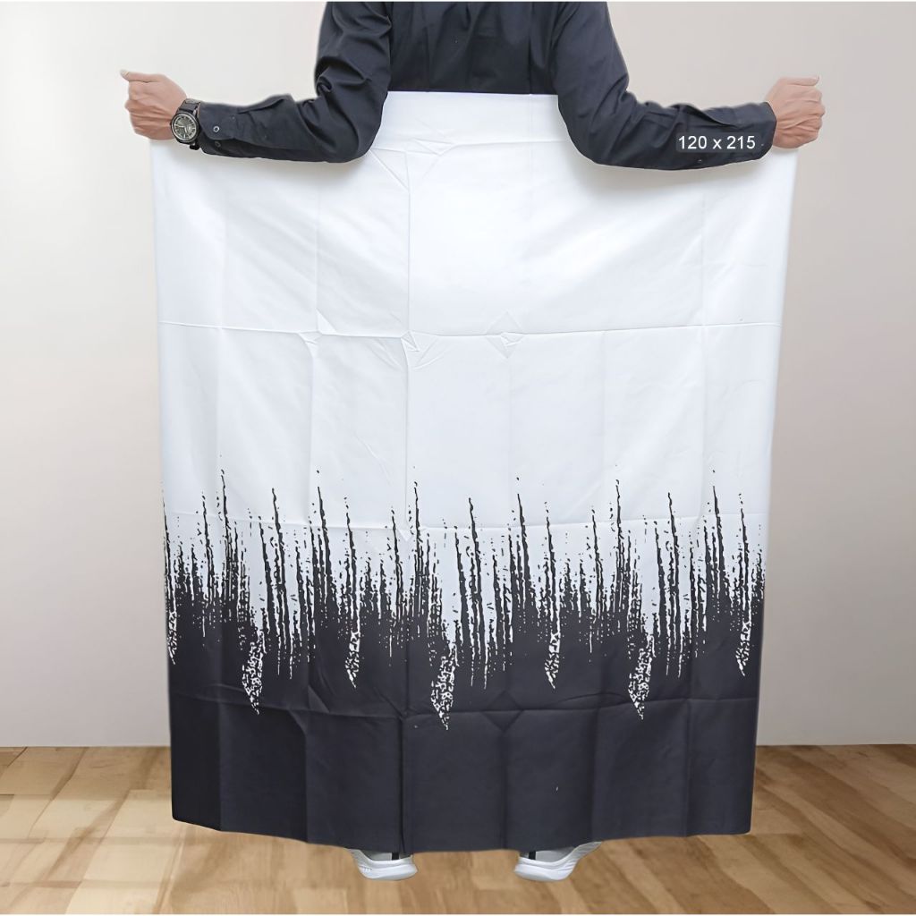 Sarung Palestina Hitam Putih Polos Halus Batik Ukuran Dewasa