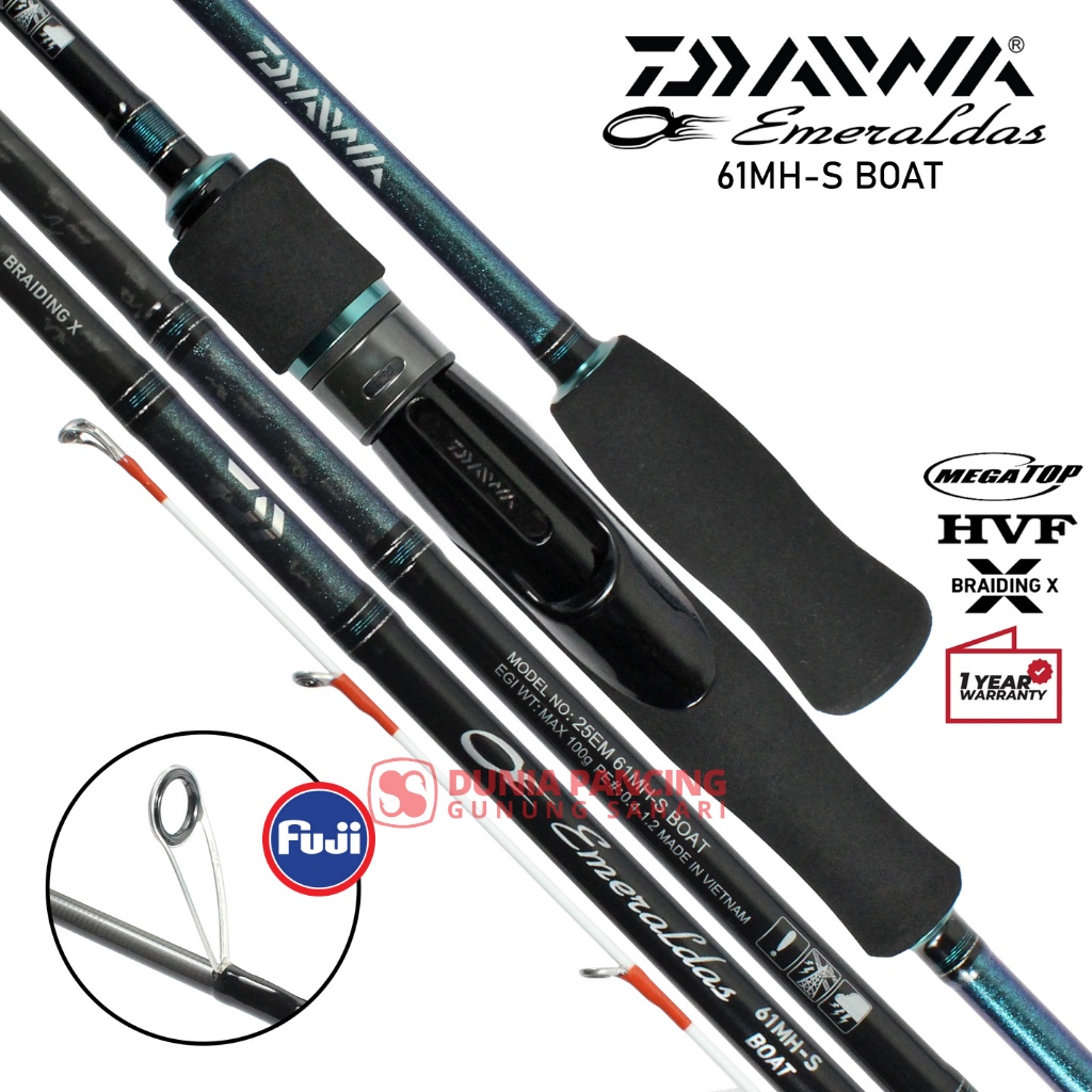 Joran Spinning Daiwa Emeraldas Boat Premium 61MH‑S | 64M‑S | EGING ROD | CASTING ROD | PINGGIRAN