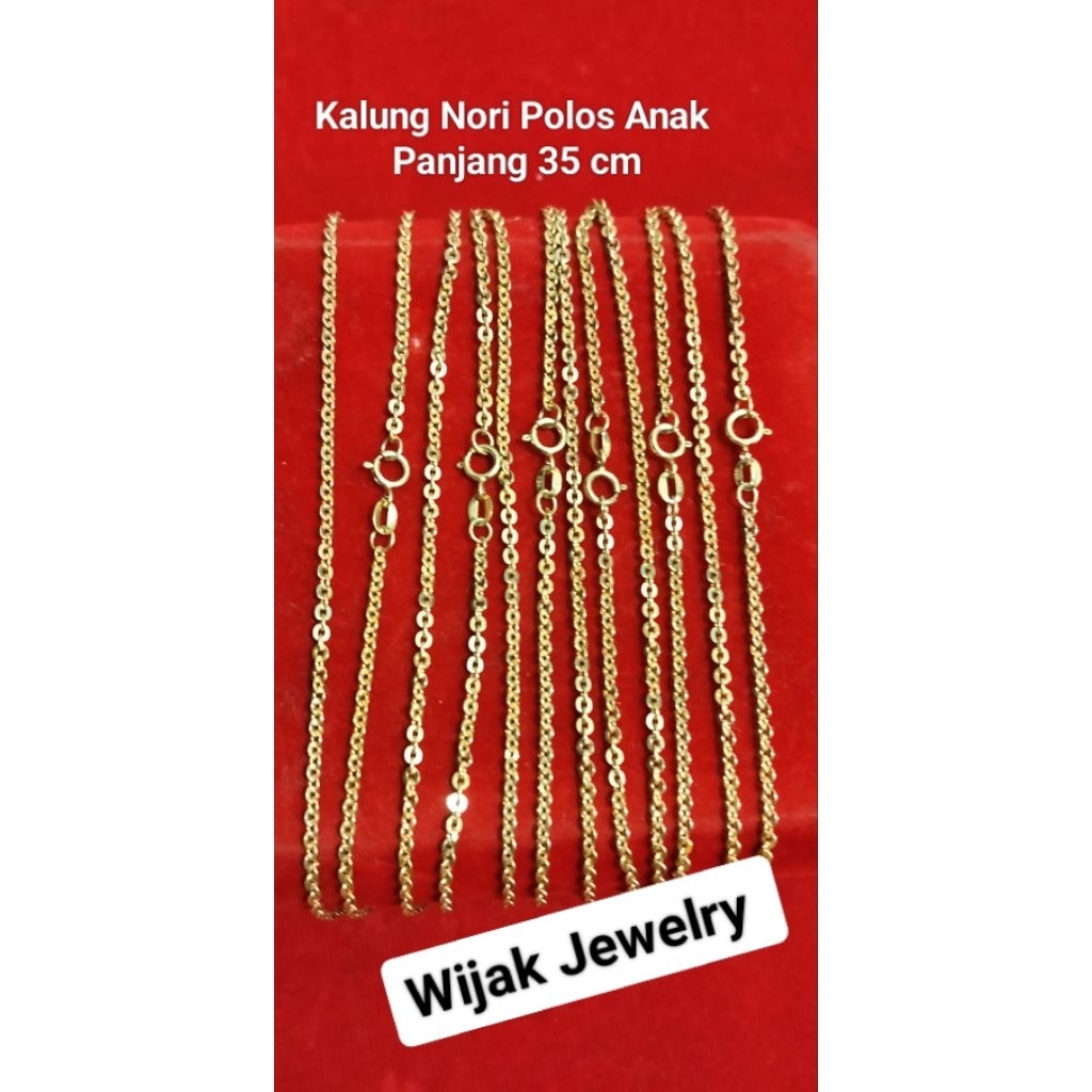 Kalung Nori Polos Anak Perak Lapis Mas
