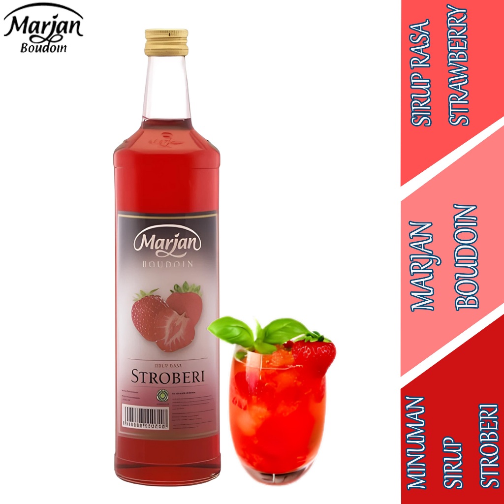 

Sirup Rasa Strawberry - Marjan Boudoin - Minuman Sirup Stroberi - 460ml