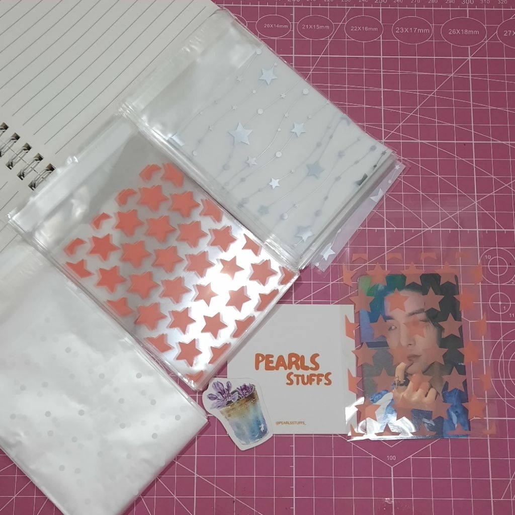

Innerslevee Plastik Packing Photocard Toploader Motif OPP Bintang, Polkadot || Plastik Snack Cookies