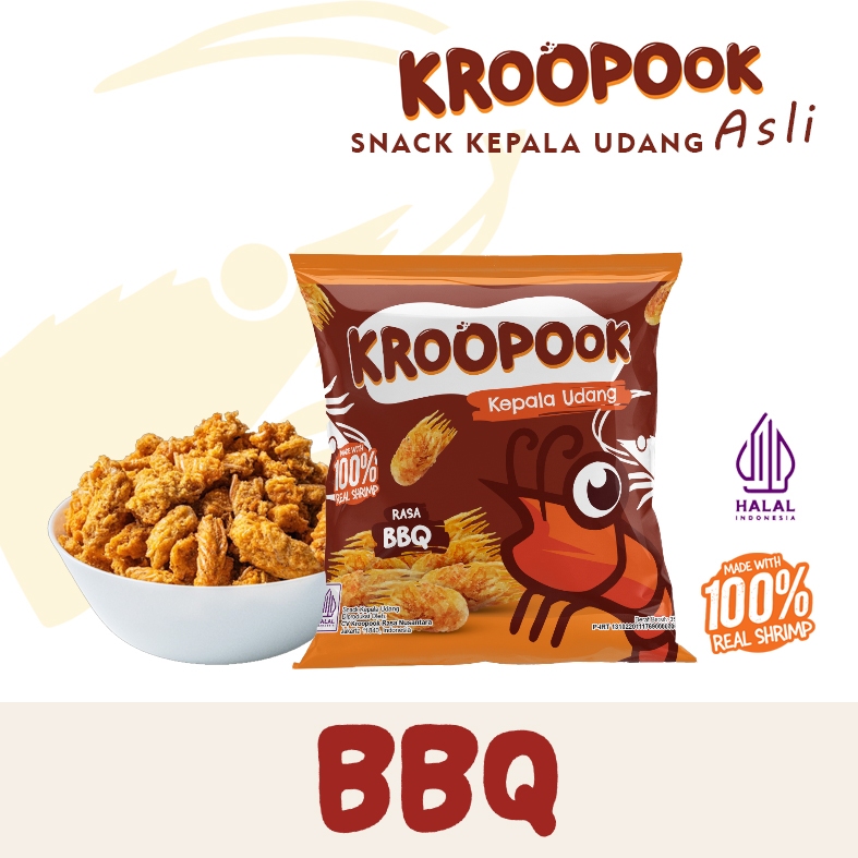 

3 pcs x 35gr KROOPOOK Kepala Udang Snack BBQ Flavour
