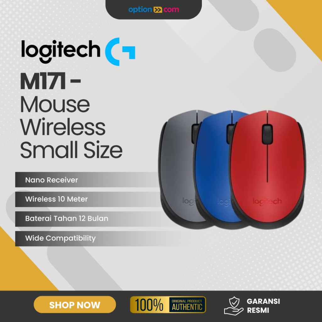 Mouse Wireless Logitech M171 Mouse USB Dongle 2.4 Ghz Original Garansi Resmi