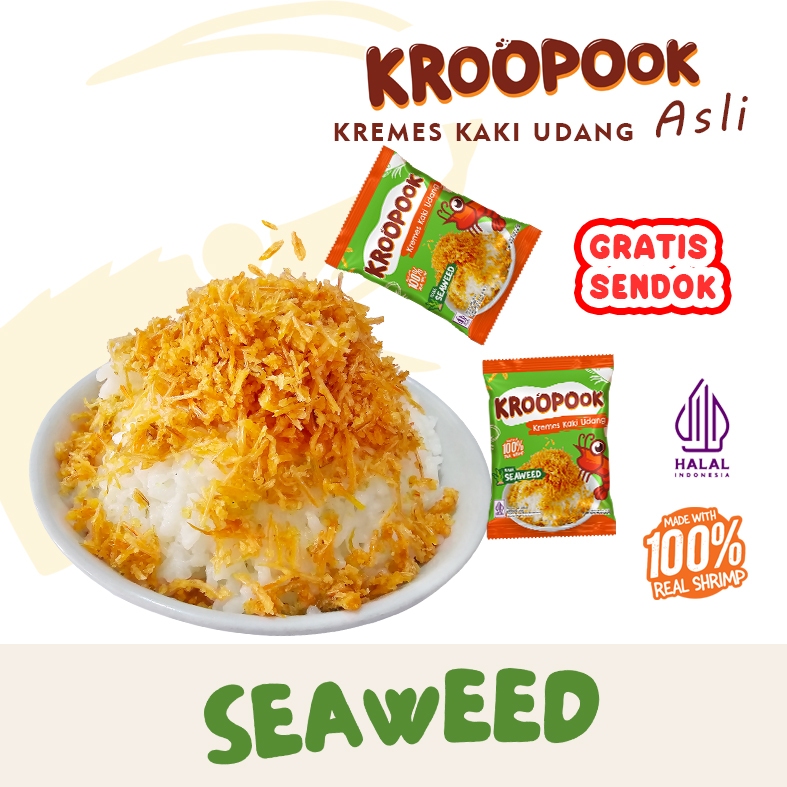 

12 pcs x 3.9 gr KROOPOOK Kremes Kaki Udang Seaweed Flavour (Furikake)