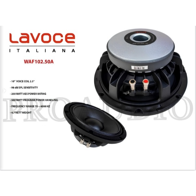 Speaker Komponen Lavoce 10 inch Lavoce Waf 102.50A 8ohm 10" 250 - 500 WATT VOICE COIL 2.5" LAV Waf 1