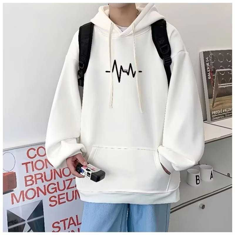 Heartbeat Hoodie Sweater Pria Wanita Unisex - Jaket Hoodie Detak Jantung Oversize Korean Style