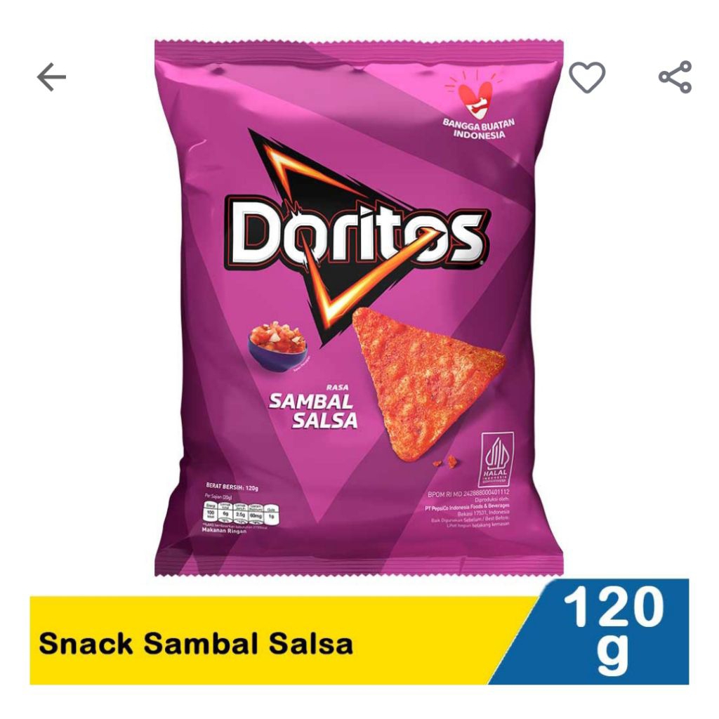 

Doritos Snack Sambel salsa 120G
