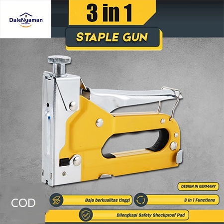 

Staple Gun/Staples Tembak 3 in 1 Chromium molybdenum Bisa 3 Jenis Staples /Senjata Kelas Industri/Alat Perkakas