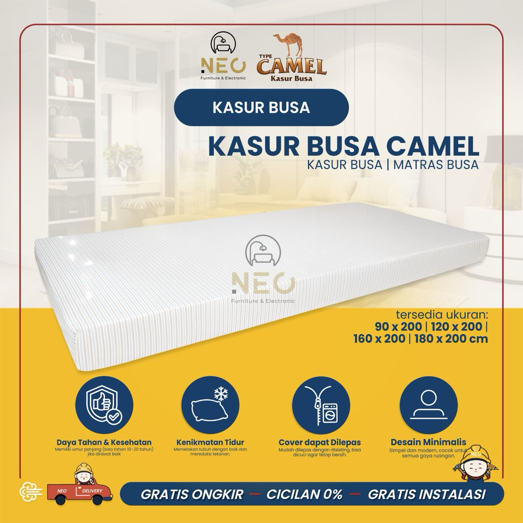 NEO - KASUR BUSA CAMEL CITRA TEBAL 13 CM  KASUR BUSA  MATRASS BUSA  KING SIZE  QUEEN SIZE  SINGLE  1
