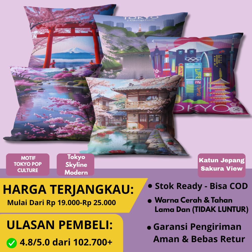 SARUNG BANTAL PRINTING MOTIF TOKYO POP CULTURE  - Warna Warni Gaya Jepang  Masa Kini  Dan Tradisiona
