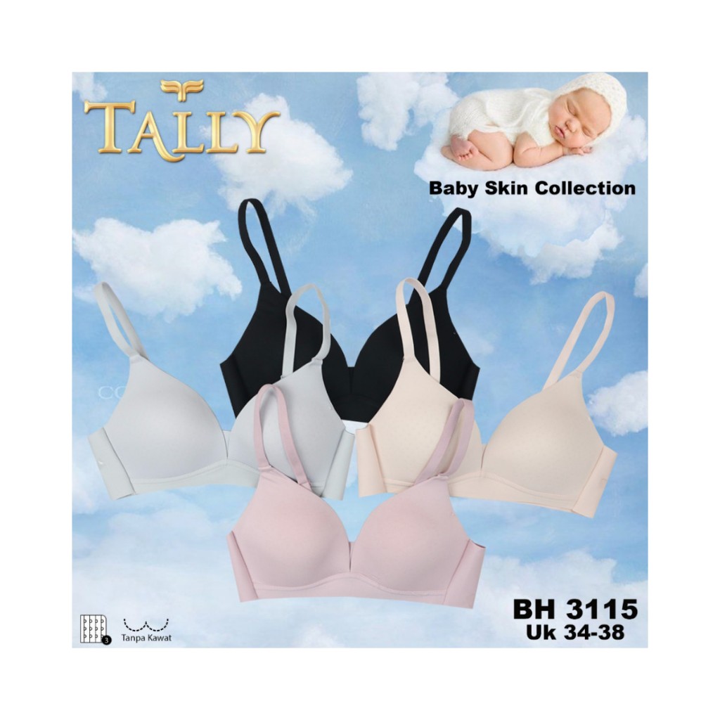 [COSY CHIC] Tally Bra BH Baby Skin 3115 Seamless Busa Tipis Tanpa Kawat Kait 3 Size 34 36 38