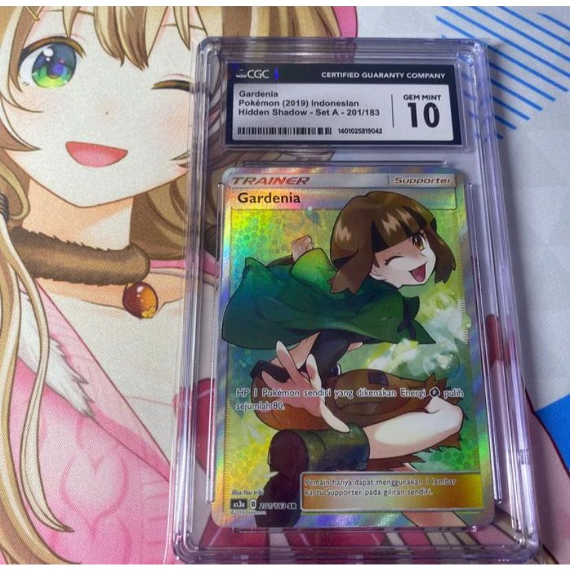 Kartu Pokemon TCG ID Indonesia SM AS3a Gardenia SR CGC 10 PSA