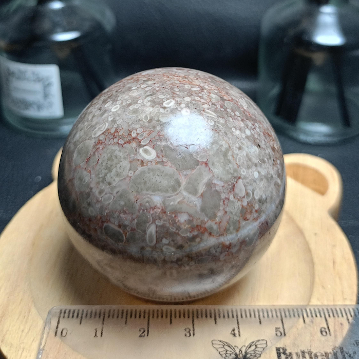 Batu Alam Natural Coral Jasper Sphere (3)