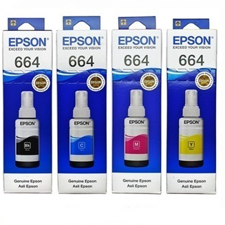 1SET TINTA EPSON 664 ORIGINAL FOR PRINTER L100/L120/L200/200/L220/310