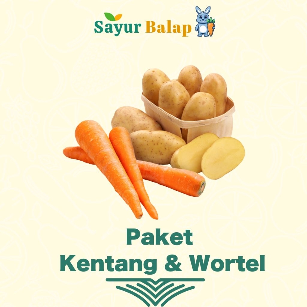 

Paket wortel Kentang - 500 Gram - Sayur Balap lampung