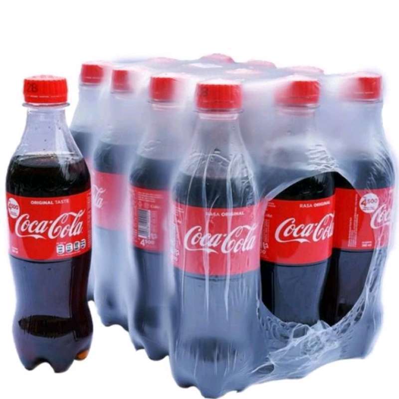 

COCA COLA BOTOL 390 ML, isi 12 kola botol plastik - original
