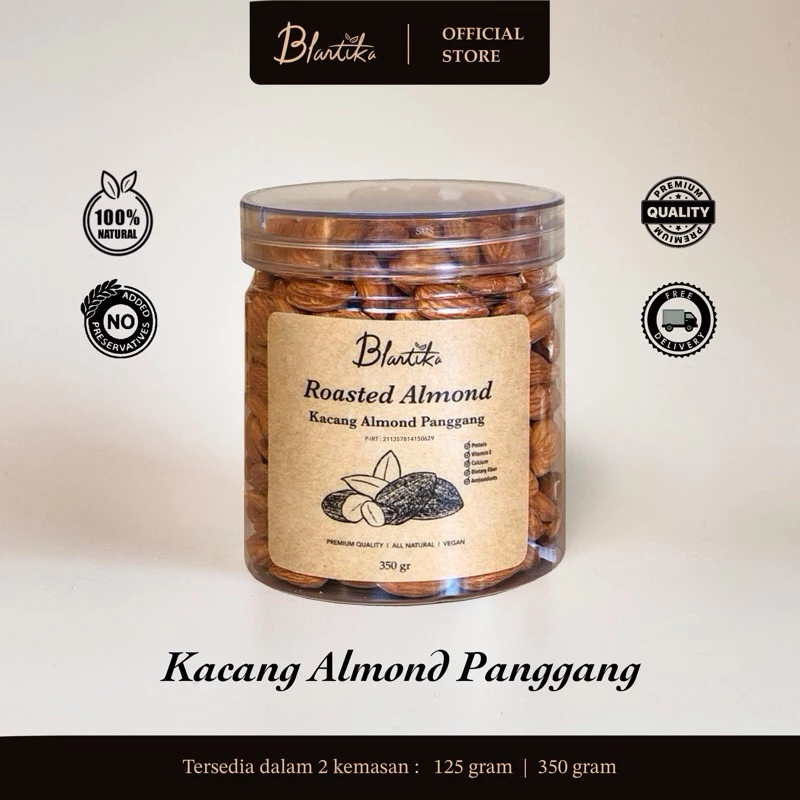 

Blantika Roasted Almond Original | Kacang Almond Panggang Renyah Non MSG – Camilan Sehat
