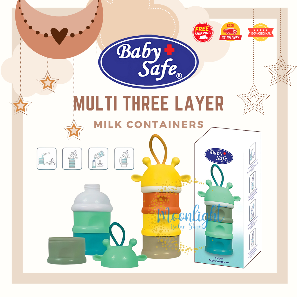 Baby Safe MC004 Milk Container / Kotak wadah Tempat penyimpanan bubuk susu 3 Susun BabySafe