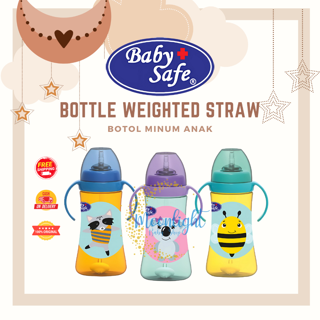 Baby Safe Bottle Weighted Straw - Botol Susu Sedotan dengan Pemberat 250ml
