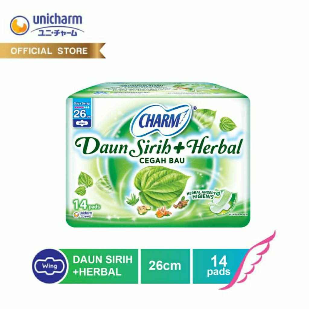 Charm Herbal Ansept Wing 26 cm [14 Pads]