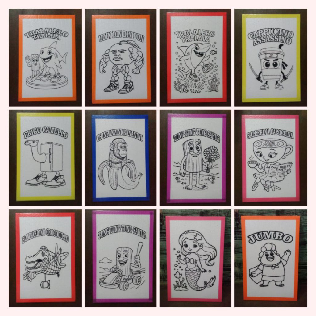 

50 pcs media mewarnai sterofoam karakter 33x50cm