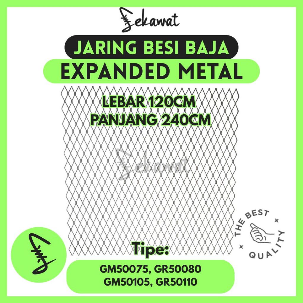 Jaring Baja Expanded Metal Tebal 5mm | Lebar 120cm Panjang 240cm | Sekawat