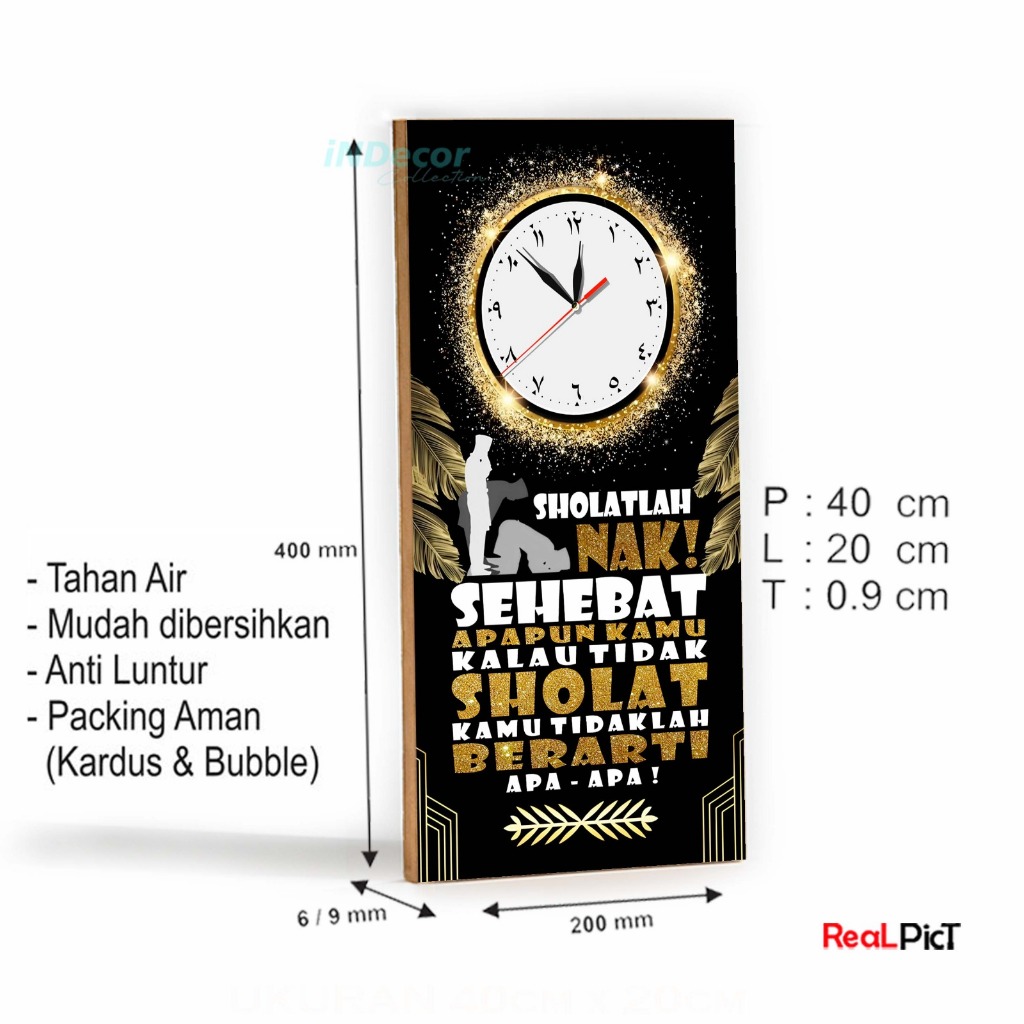 Andeline Dekor - Jam Dinding Quotes Islami Solatlah Nak / Jam Dinding Islami Ruangan Dekorasi Aesthe