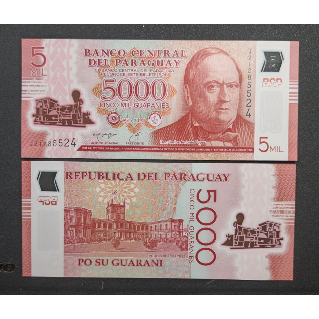 Uang Asing Polymer Paraguay 5000 MiL