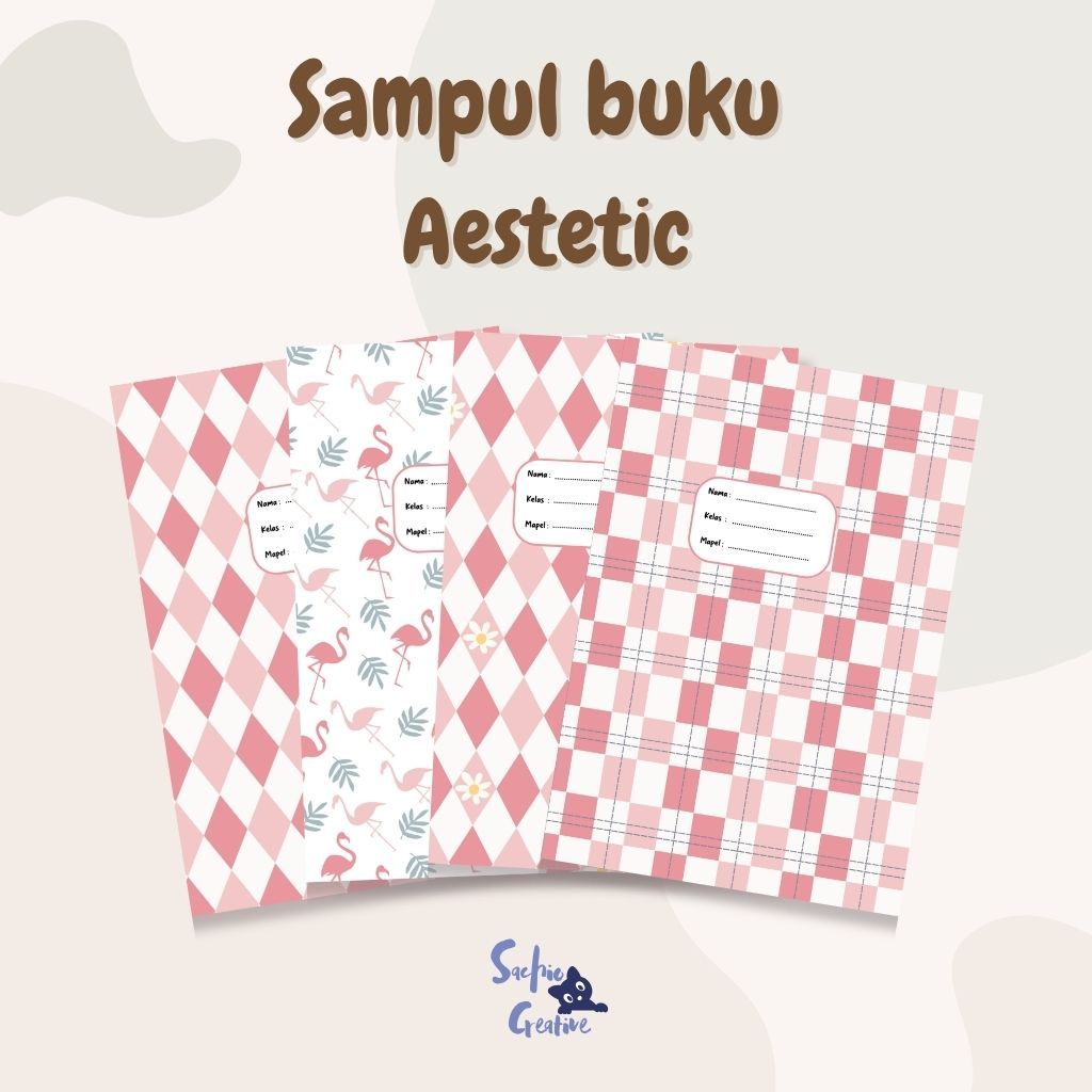 

Sampul Buku Aestetic/ Sampul Buku PINK/ Sampul Buku Kotak/ Kertas Sampul Estetik/ Book Cover