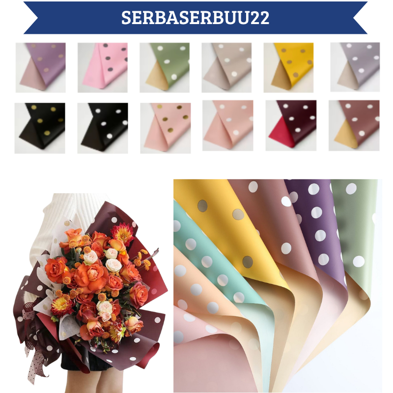 

Kertas Buket Polkadot Pembungkus Bunga Waterproof Flower Wrapping Cellophane KB042 SS22