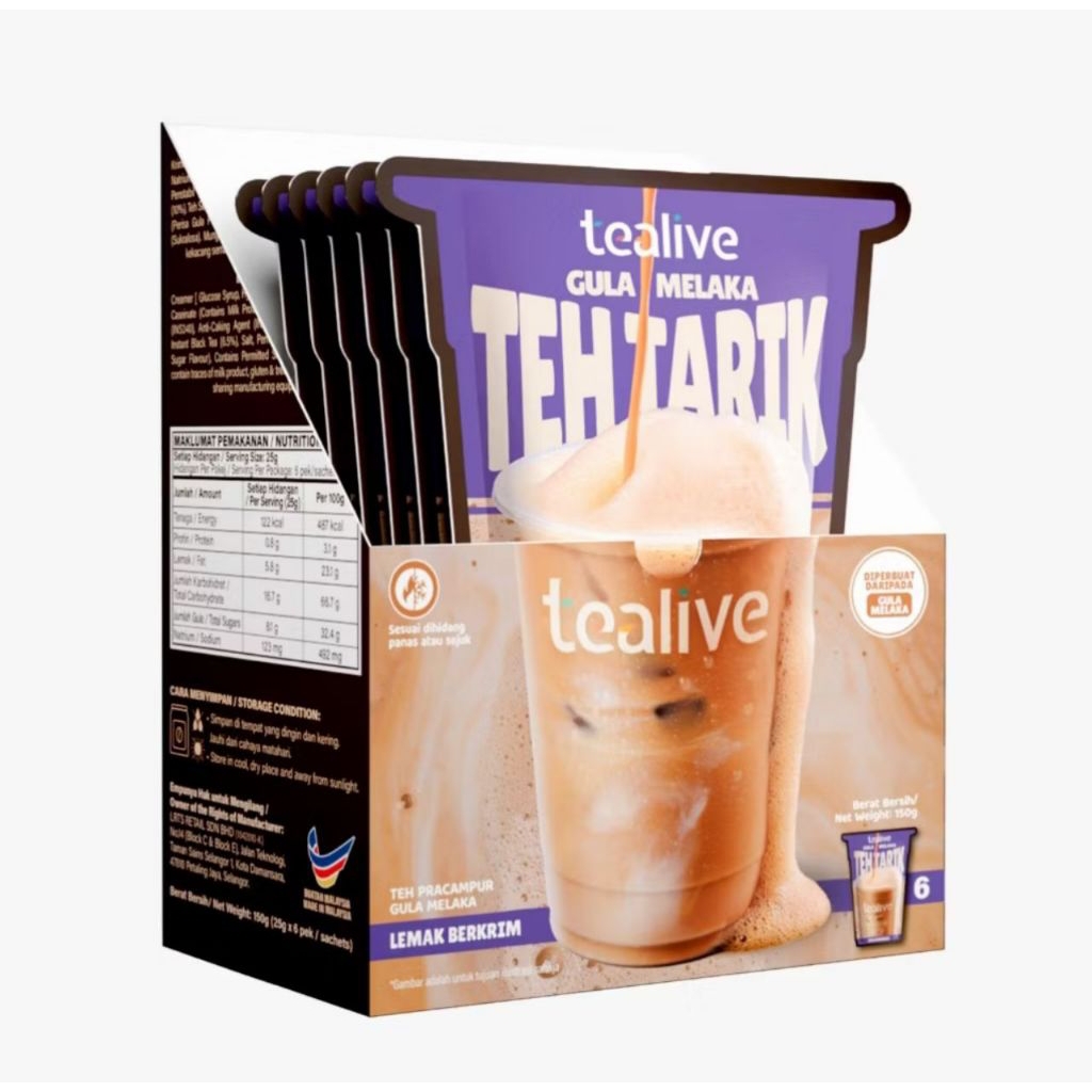 1 SACHET TEALIVE TEH TARIK GULA MELAKA