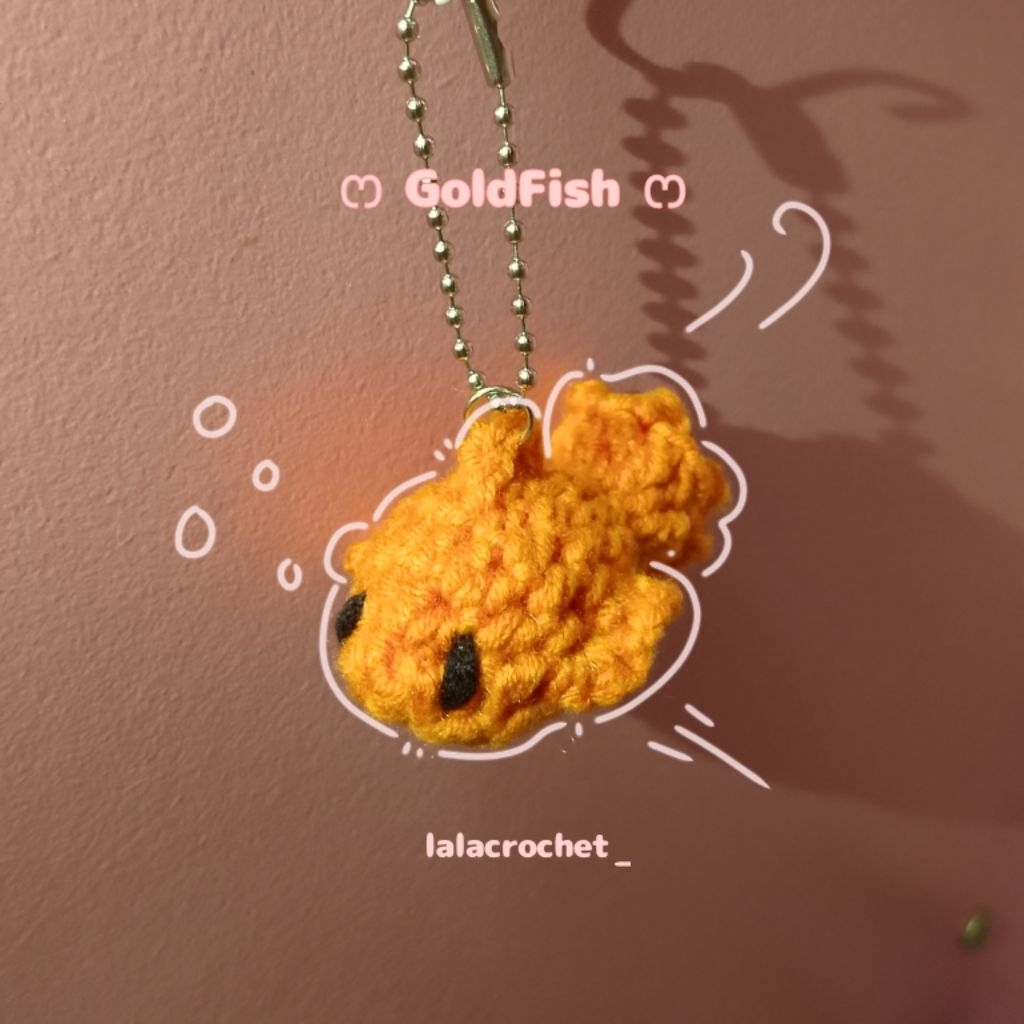 (Realpict) goldfish keychain crochet handmade | mainan kunci/tas rajut bentuk ikan buatan tangan