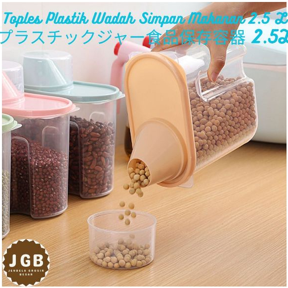 Toples Plastik Wadah Simpan Makanan 2.5 Liter - Food Storage Container 2.5 L