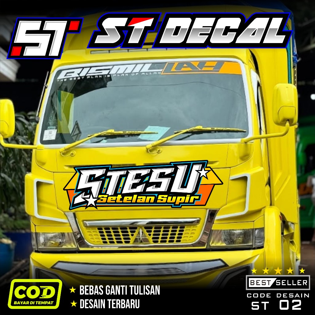 Stiker Depan Truk Sticker Kabin Truk Canter/Elf/Giga/Dutro/Dyna Sticker Variasi Mobil Truk Bisa Requ
