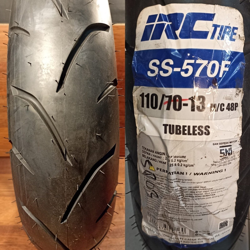 BAN LUAR IRC 110/70 RING 13 TUBELESS SS570F IRC TIRE - BAN LUAR DEPAN STANDAR MOTOR NMAX OLD/NMAX NE
