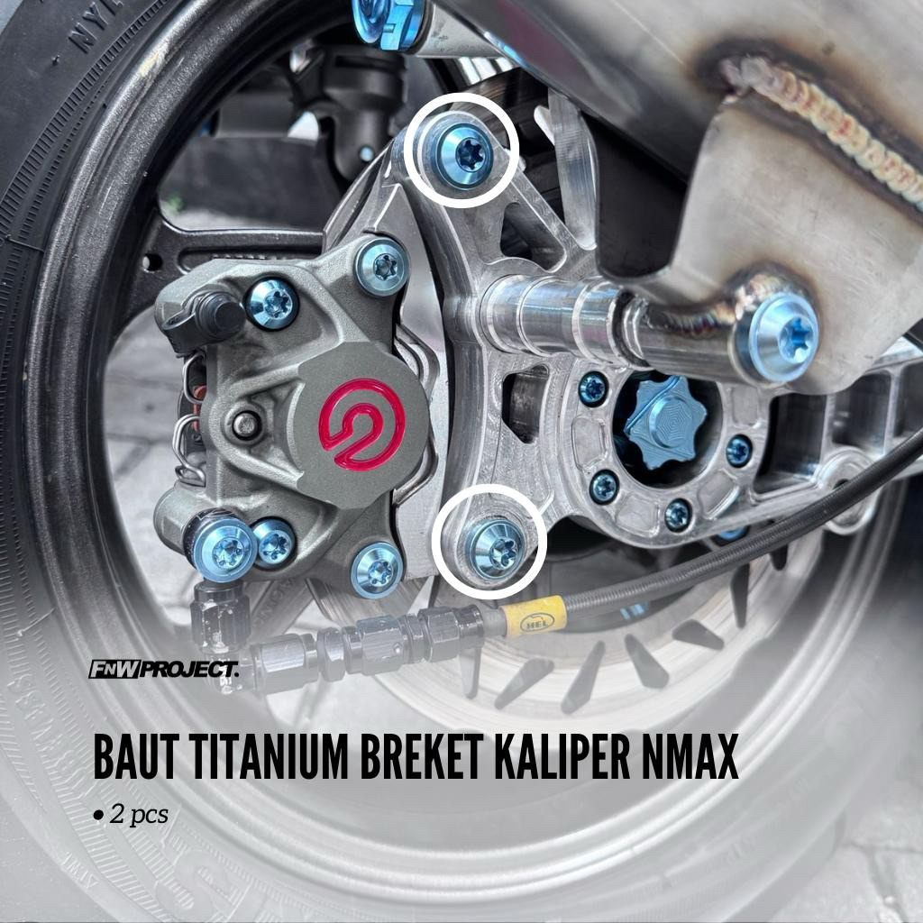 BAUT TITANIUM BREKET KALIPER BELAKANG NMAX