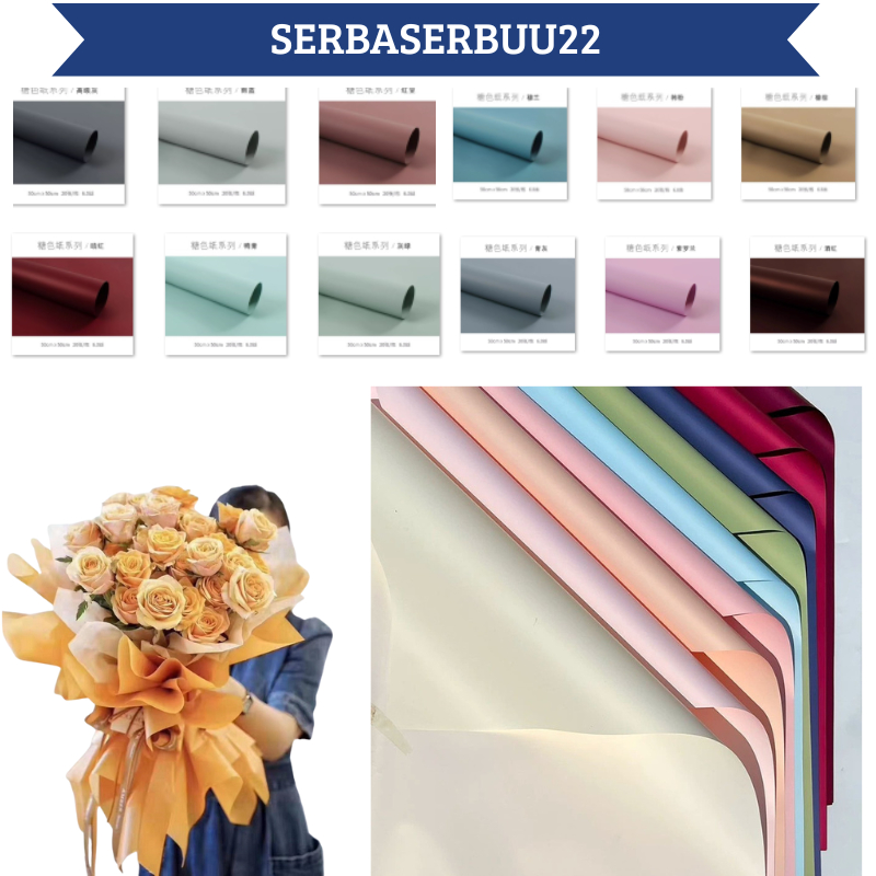 

Flower Wrapping Cellophane Plain Soft Pastel Kertas Buket Full Color Solid Polos Opp KB04 SS22