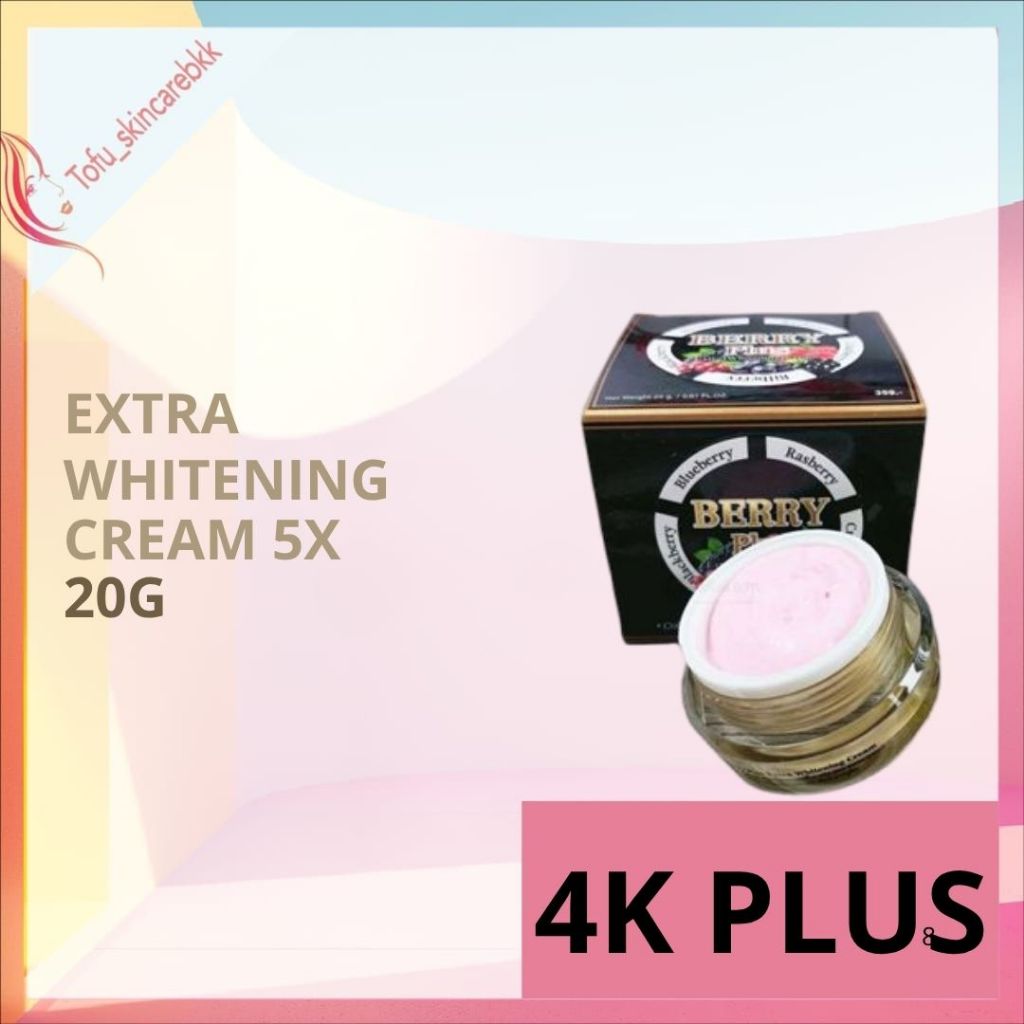 4K BERRY PLUS 5X EXTRA WHITENING CREAM / CREAM UNTUK FLEK / CREAM BEKAS JERAWAT