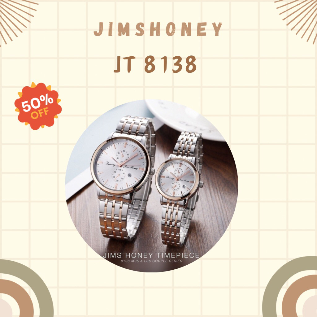 BAKOL - JIMSHONEY JT 8128 free BOX EXCLUSIVE JAM TANGAN COUPLE