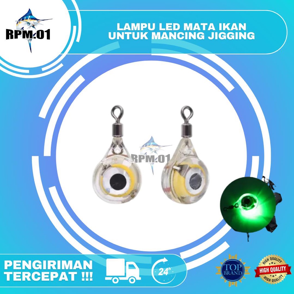 LAMPU LED MATA IKAN UNTUK MANCING JIGGING / FISHING LURE LIGHT EYE FISH / LAMPU MATA IKAN