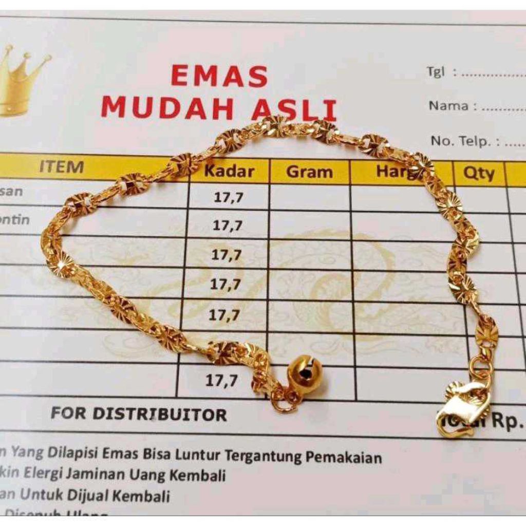 Gelang emas muda 6,7gr asli kadar700 free surat bisa juwal lagi gelang tangan bangle