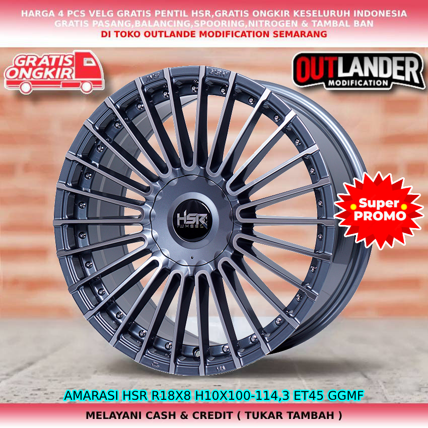 velg hsr r18 velg racing r18 velg mobil Terios HRV NSX Odyssey Prelude Stream dll hsr amarasi r18
