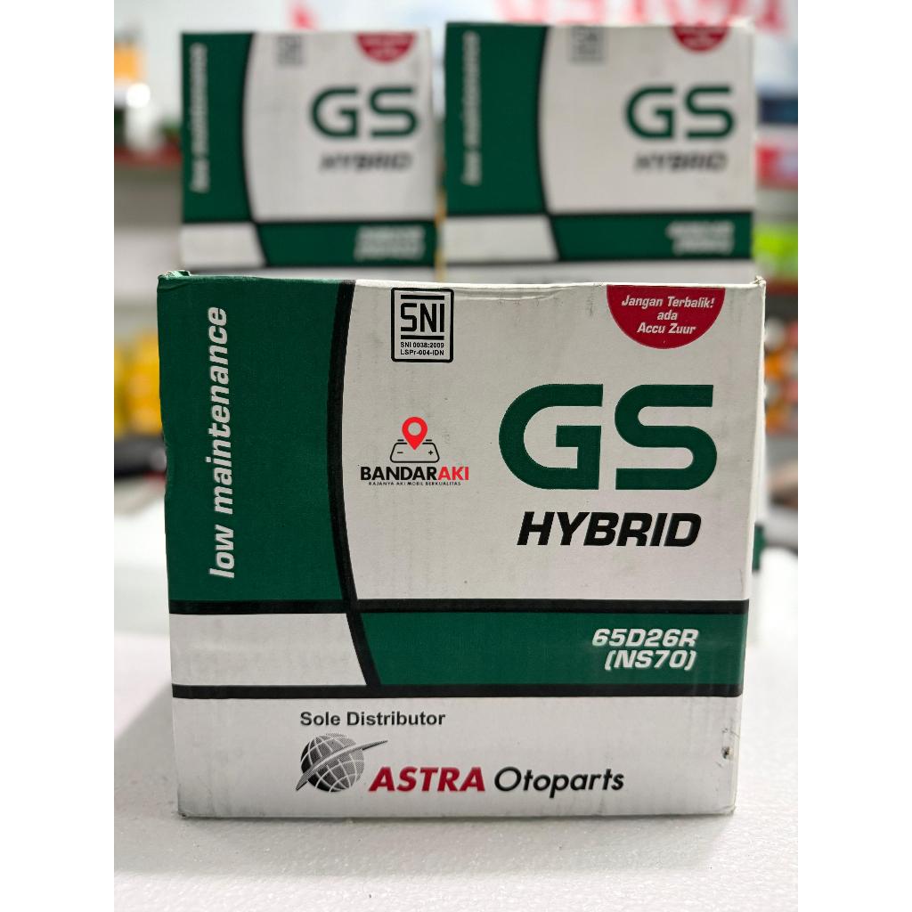 AKI GS  NS70 /65D26R 65 AMPER JAMINAN 100% ORIGINAL GS ASTRA