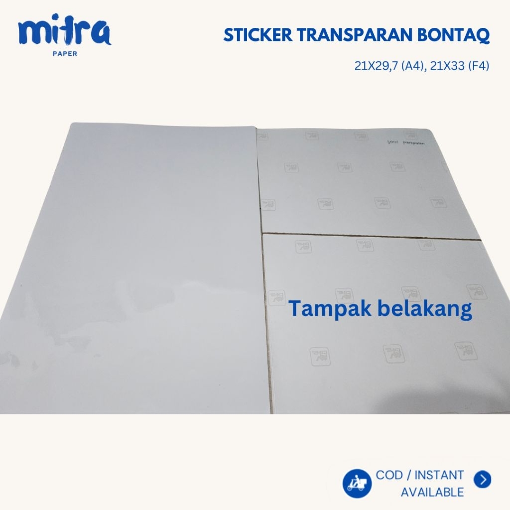

Sticker Vinyl Transparan / Bontaq Transparan Merk Camel Ukuran A4/F4