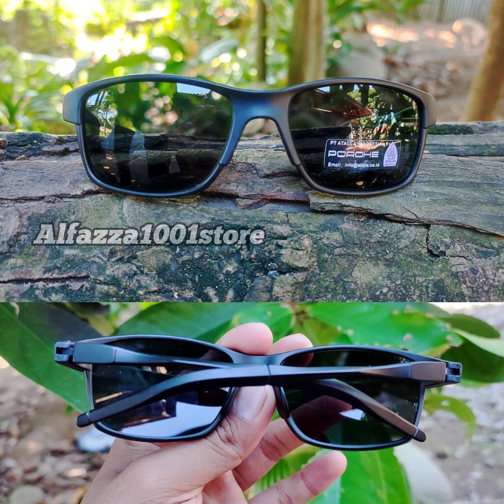 PORCHE 3001 MBL - Kacamata Hitam Kotak Pria Model Sport Kecil Full Plastik Kokoh Lentur Premium