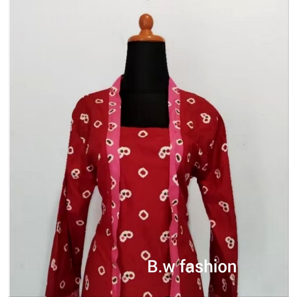 Kebaya Wanita KutuBaru Jumputan Modren/Kebaya Batik Wanita Tradisional_Kebaya Batik Basic Kekinan