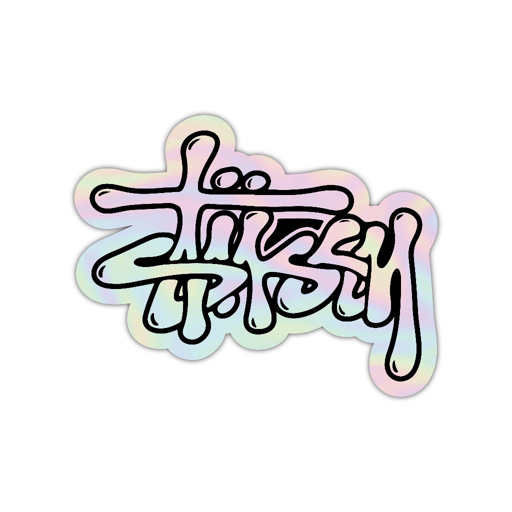 

Z393 sticker stussy aesthetic, stiker hologram satuan