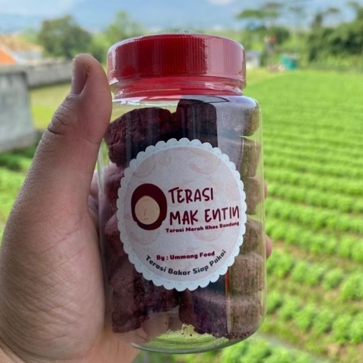 

TERASI MERAH MATANG SIAP PAKAI MAK ENTIN ASLI KHAS BANDUNG BULAT BLOK