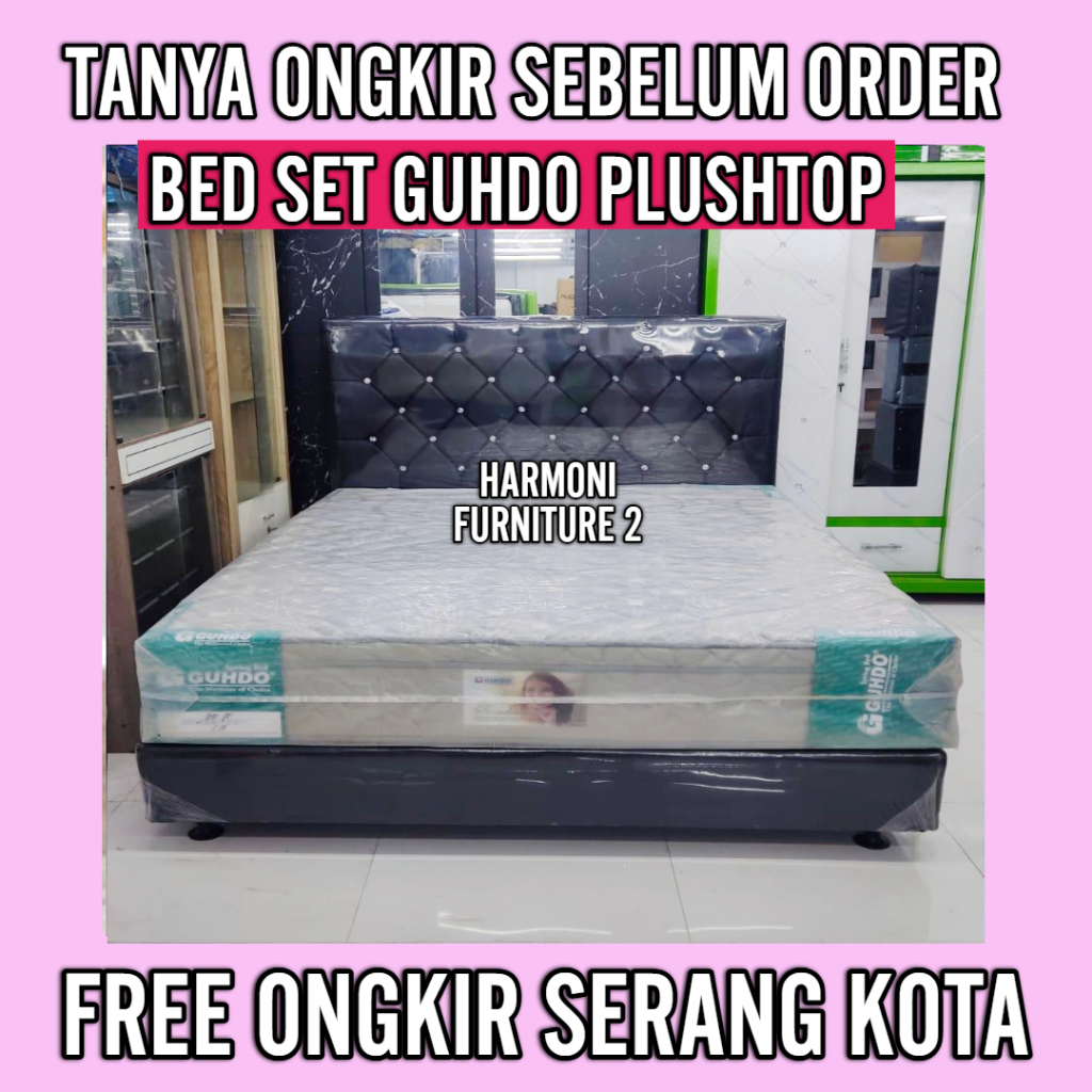SPRINGBED GUHDO PLUSHTOP BED SET GUHDO PLUSHTOP KASUR GUHDO SPRINGBED FREE ONGKIR SERANG KOTA